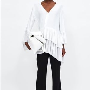 Zara White Long Sleeve Dress